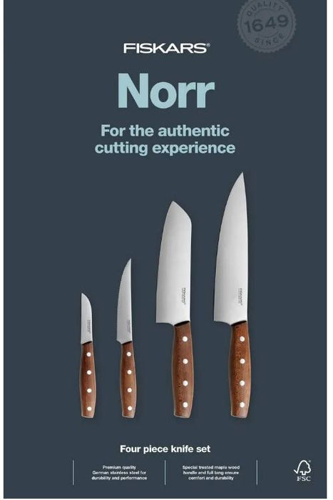 Комплект кухненски ножове Fiskars - Norr, 4 броя