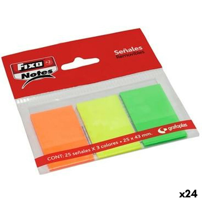 Лепящи Листчета Fixo Многоцветен 25 x 43 mm (24 броя)