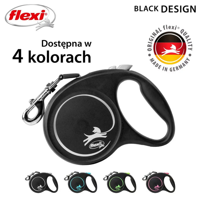 Flexi Black Design L 5 m Прибиращ се повод за кучета