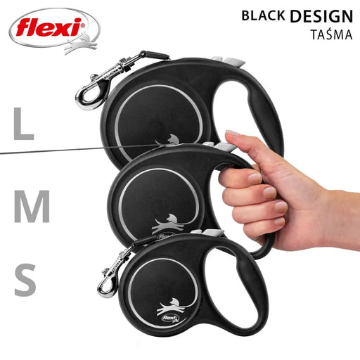 Flexi Black Design M 5 m прибиращ се повод за кучета