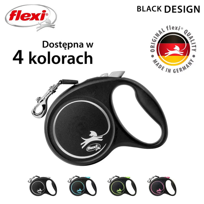 Flexi Black Design M 5 m прибиращ се повод за кучета