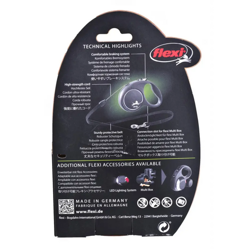Flexi Black Design S 5 m прибиращ се повод за кучета