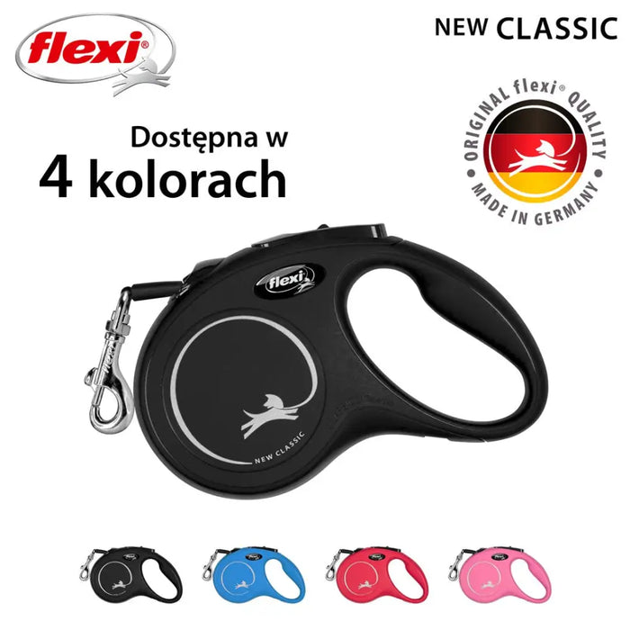 Flexi New CLASSIC 5 м Black Dog Прибиращ се повод