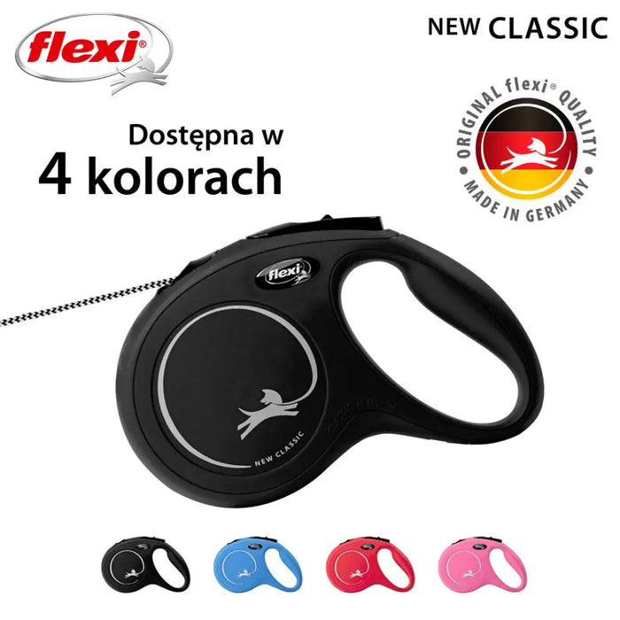Flexi New CLASSIC 5 м Black Dog Прибиращ се повод
