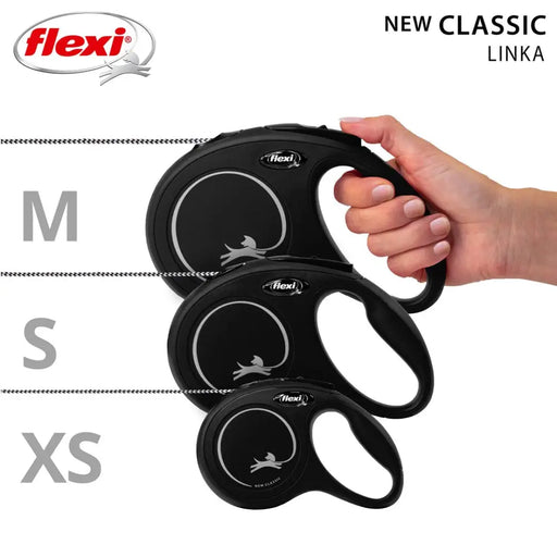 Flexi New CLASSIC 5 м Black Dog Прибиращ се повод