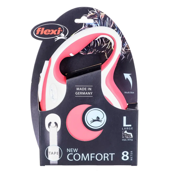 Flexi New Comfort L 8 м прибиращ се повод за кучета