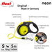 Flexi New NEON 5 м Черен Жълт Прибиращ се повод за кучета