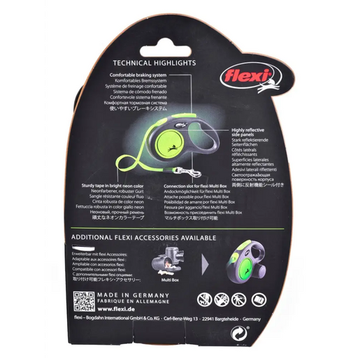 Flexi New Neon S 5 м прибиращ се повод за кучета