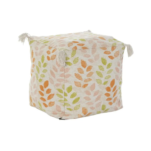 Floor cushion DKD Home Decor Бежов Лист на растение Shabby