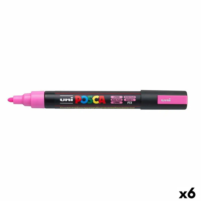 Флуоресцентен Маркер POSCA PC-5M Розов (6 броя)