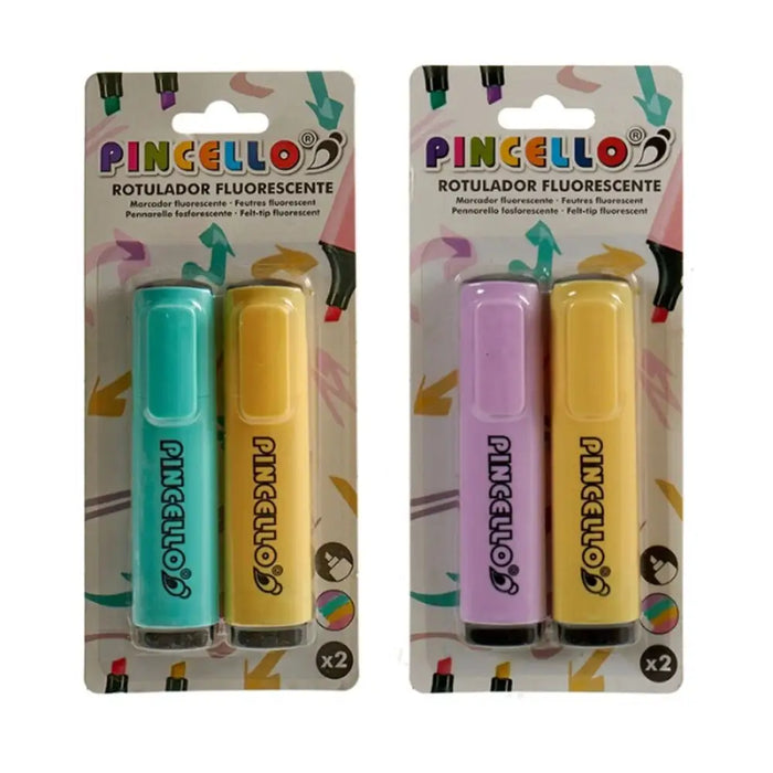 Флуоресцентен Маркер Pincello Жълт Зелен Оранжев Люляк Пай