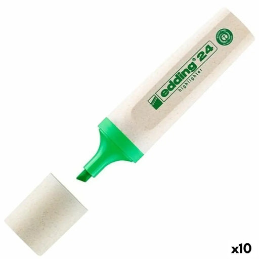 Флуоресцентен Маркер Edding EcoLine 24 Светло Зелено (10