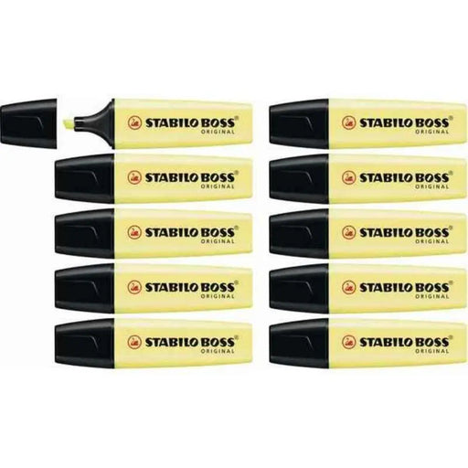 Флуоресцентен Маркер Stabilo BOSS ORIGINAL Жълт (10 броя)