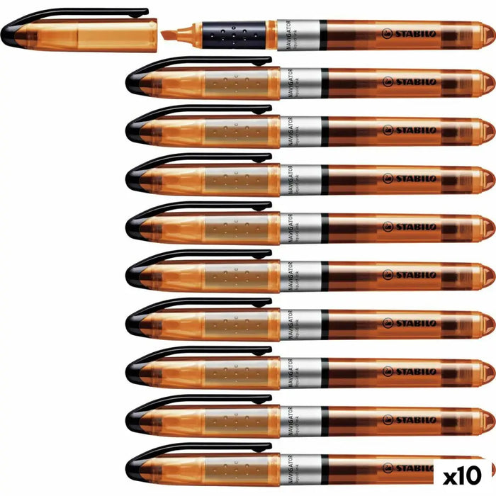 Флуоресцентен Маркер Stabilo Navigator Оранжев 10 Части (1