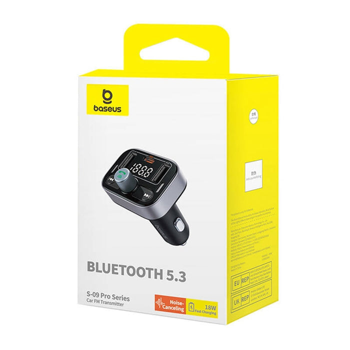 FM трансмитер Baseus S-09 Pro Bluetooth 5.3 черен