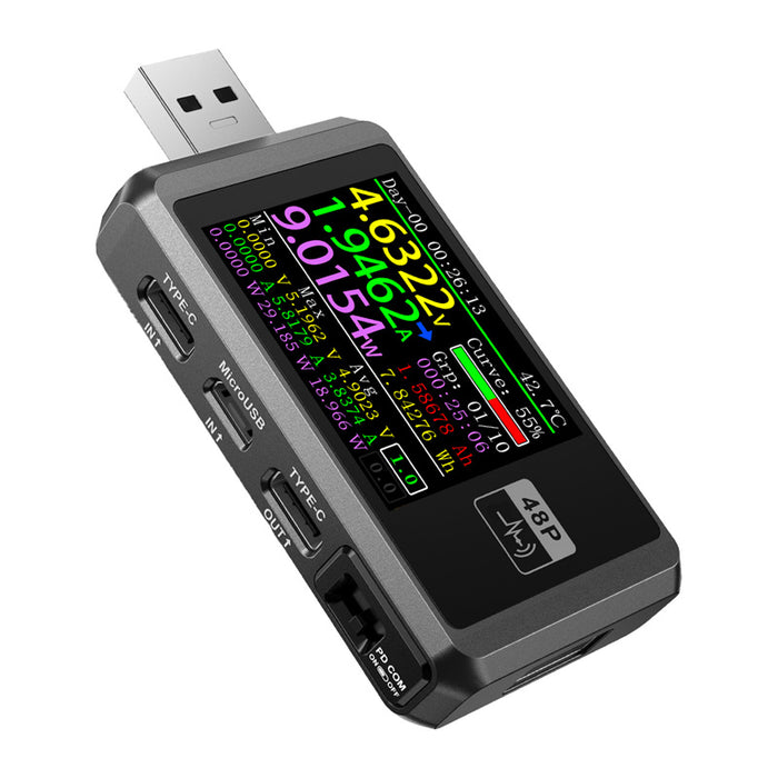 FNIRSI FNB48P USB тестер за портове, черен