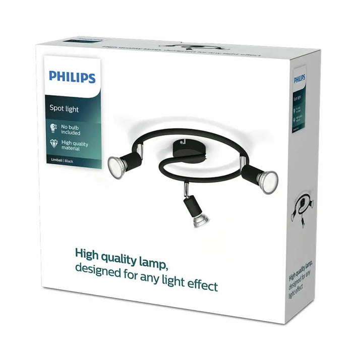 Фокус Philips limbali Черен GU10 (3 броя)