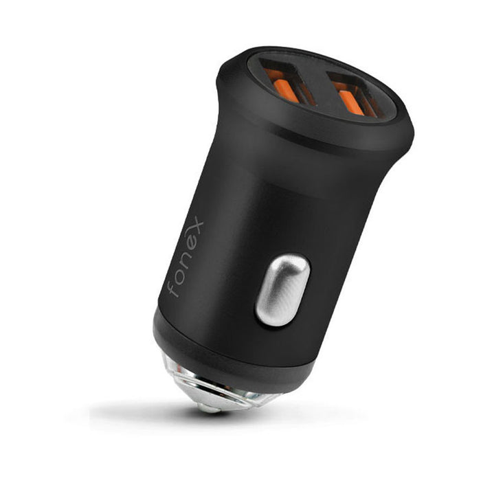 ЗАРЯДНО 12V FONEX 2xUSB-A BLACK