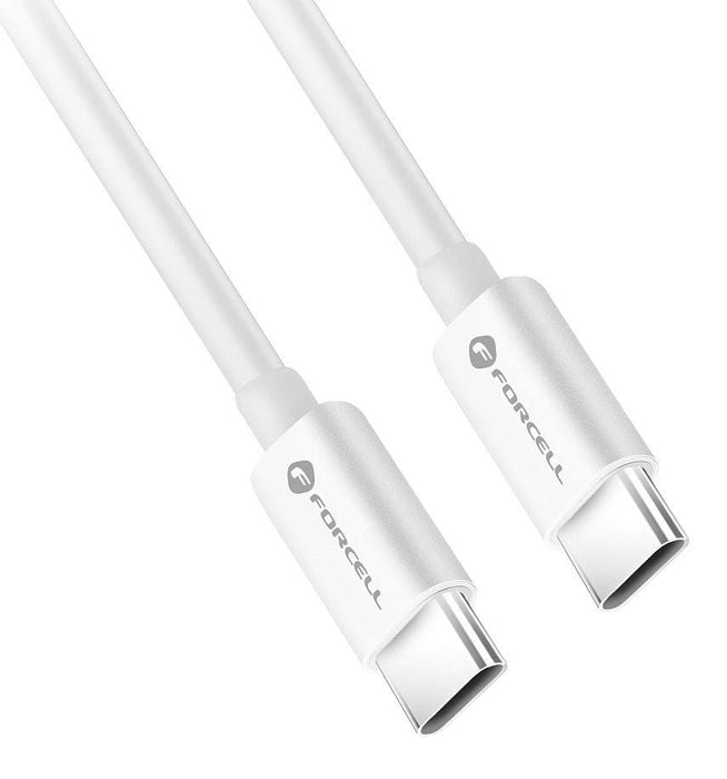 Кабел Forcell - F-Energy C338, USB-C/USB-C, 60W, 2m, бял