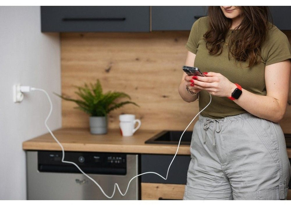 Кабел Forcell - F-Energy C338, USB-C/USB-C, 60W, 2m, бял