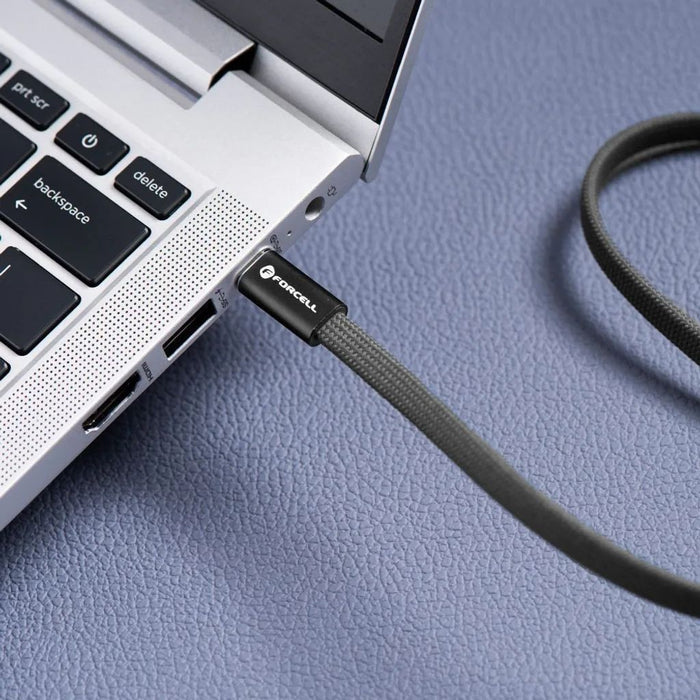 Кабел Forcell - F-Energy C338, USB-C/USB-C, 60W, 2m, черен