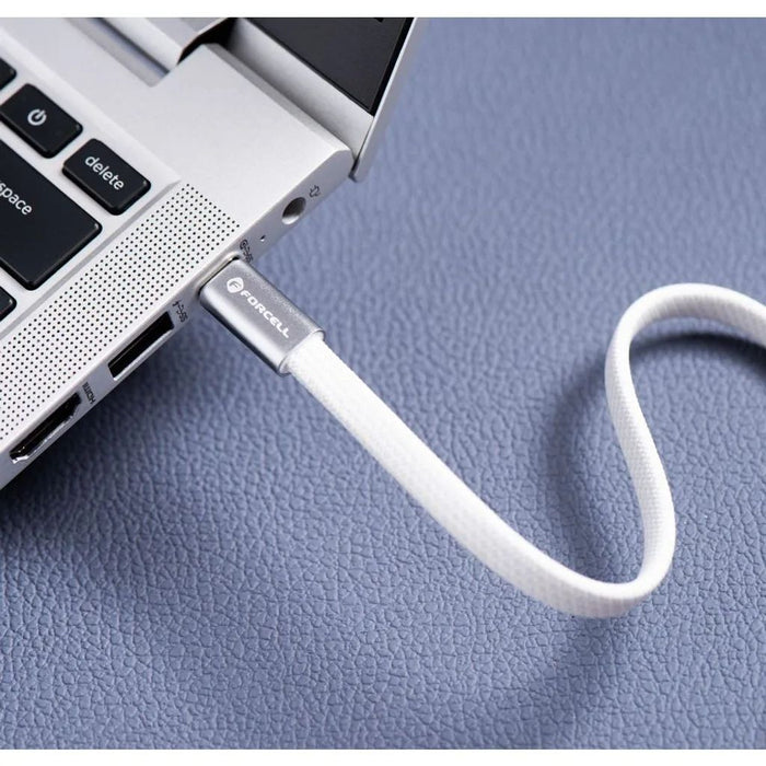 Кабел Forcell - F-Energy C339, USB-C/USB-C, 100W, 1m, бял