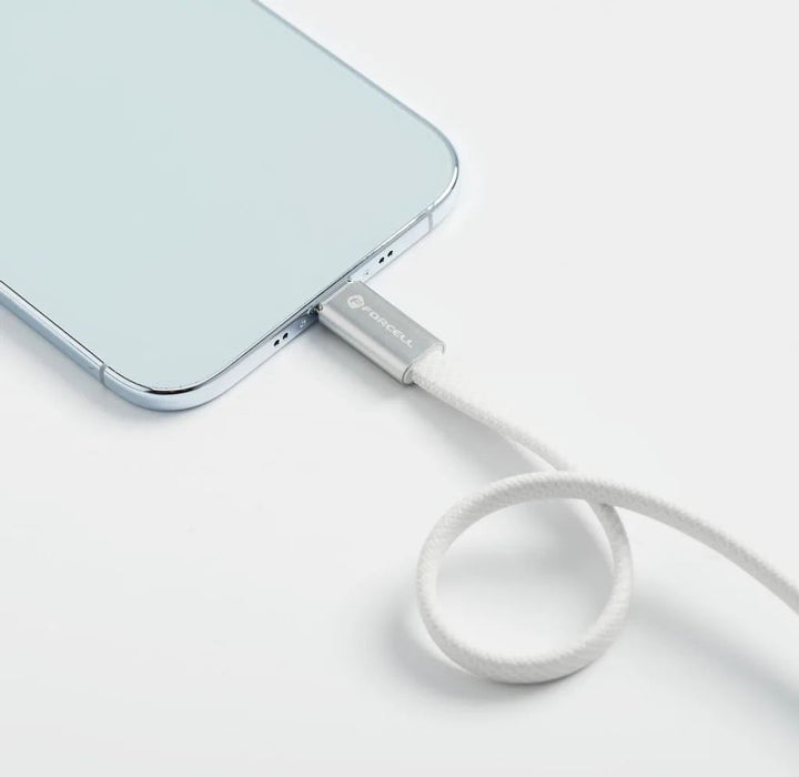 Кабел Forcell - F-Energy C339, USB-C/USB-C, 100W, 1m, бял