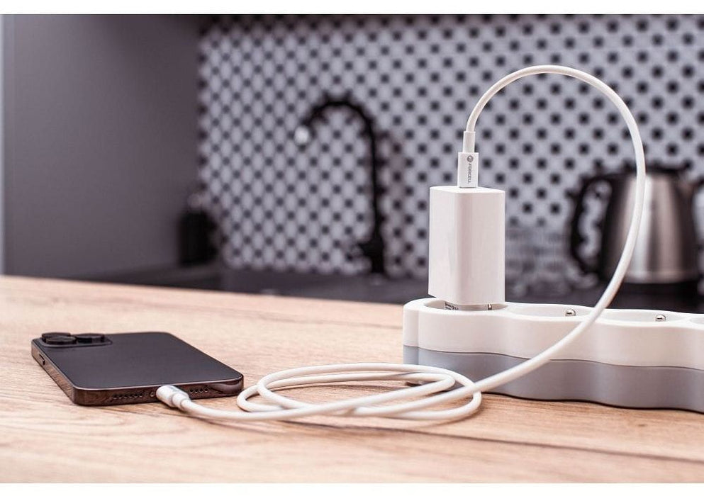 Кабел Forcell - F-Energy C339, USB-C/USB-C, 100W, 2m, бял