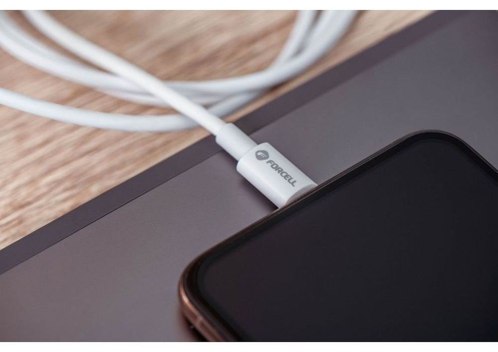 Кабел Forcell - F-Energy C339, USB-C/USB-C, 100W, 2m, бял