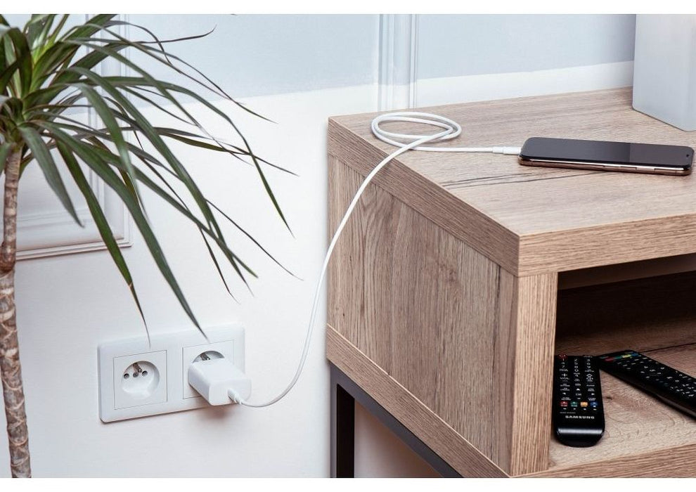 Кабел Forcell - F-Energy C339, USB-C/USB-C, 100W, 2m, бял