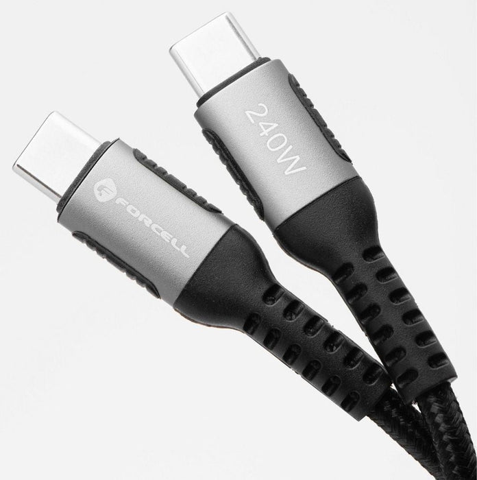 Кабел Forcell - F-Energy C263, USB-C/USB-C, 240W, 1.2 m, черен