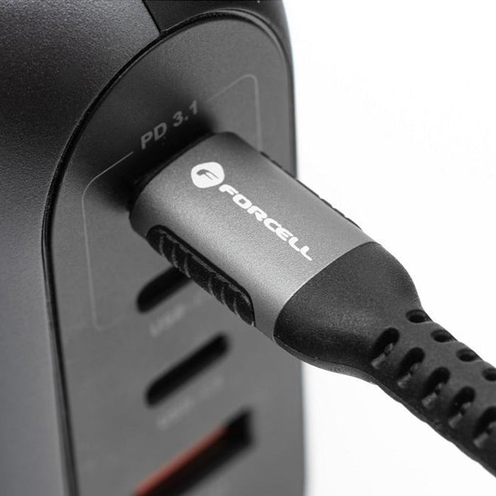 Кабел Forcell - F-Energy C263, USB-C/USB-C, 240W, 1.2 m, черен