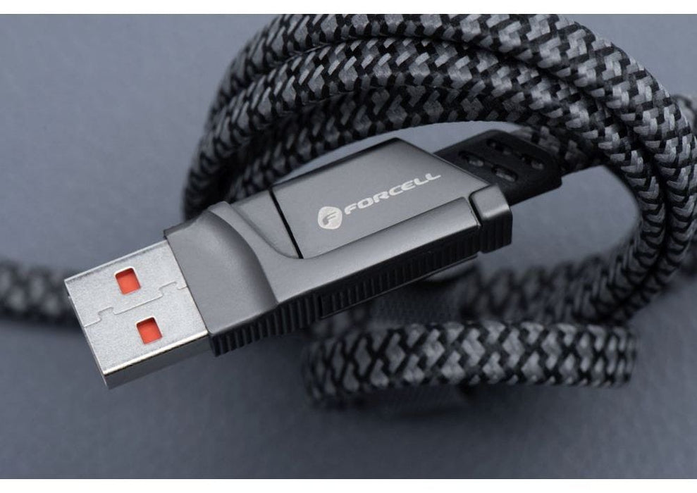 Кабел Forcell - F-Energy C241 4 в 1, USB-C/USB-A, USB-C/Lightning, 60W, 1m