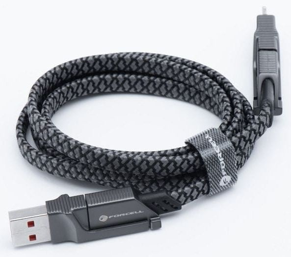 Кабел Forcell - F-Energy C241 4 в 1, USB-C/USB-A, USB-C/Lightning, 60W, 1m