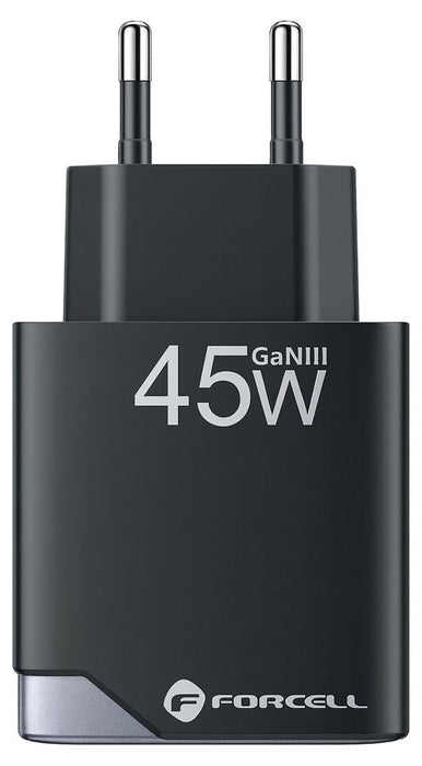 Зарядно устройство Forcell - F-Energy, B245201(2C), 45W, GaN III, черно