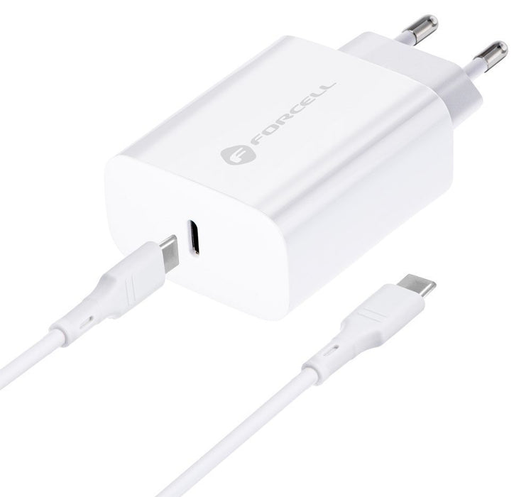 Зарядно устройство Forcell - F-Energy TFK-TC-25WPD, 25W, USB-C, бяло