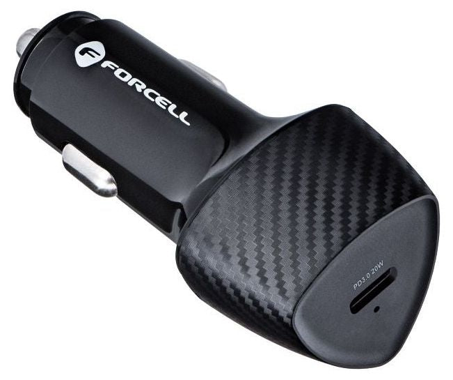 Зарядно за кола Forcell – F-Energy Carbon CC50-1C, 20W, USB-C, черно