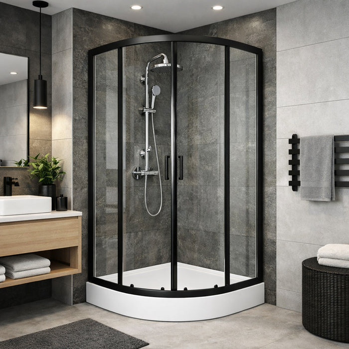 ДУШ КАБИНА 90Х90 PARMA ЧЕРЕН МАТ FORMINA BANYO