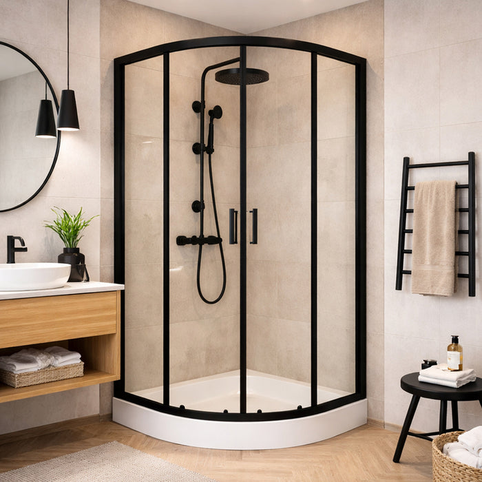 ДУШ КАБИНА 90Х90 PARMA ЧЕРЕН МАТ FORMINA BANYO
