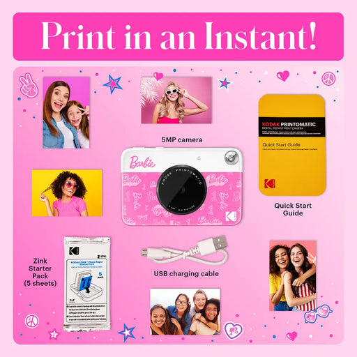 Фотоапарат за моментни снимки Kodak Printomatic Barbie