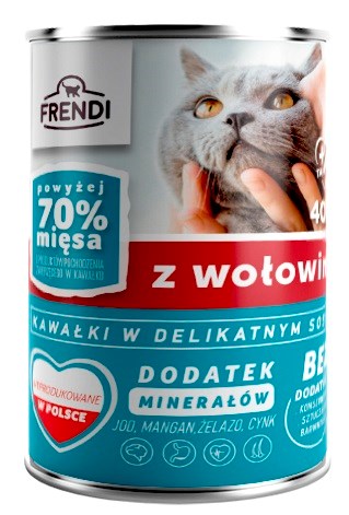FRENDI с парченца говеждо месо в деликатен сос - мокра храна за котки - 400 г