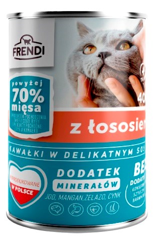 FRENDI с парченца сьомга в деликатен сос - мокра храна за котки - 400 г