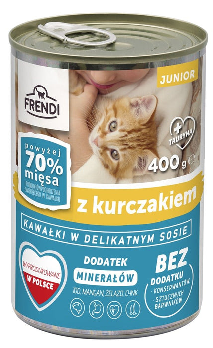 FRENDI Junior с пилешки парченца в деликатен сос - мокра храна за котки - 400 г