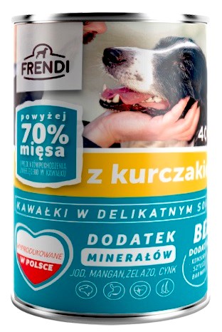 FRENDI с пилешки хапки в деликатен сос - мокра храна за кучета - 400 г