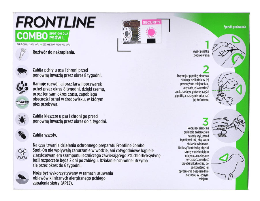 Frontline Combo Spot-on L - Капки против паразити за кучета - 3 x 2,68 мл