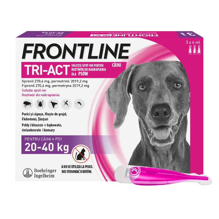 FRONTLINE Tri-act L 20-40 кг - Капки против паразити за кучета - 3 x 4 мл.
