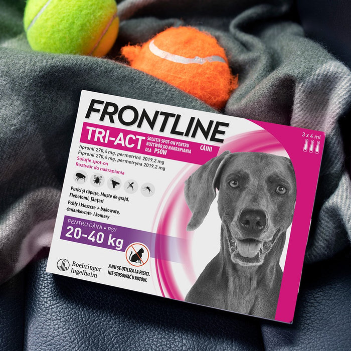 FRONTLINE Tri-act L 20-40 кг - Капки против паразити за кучета - 3 x 4 мл.