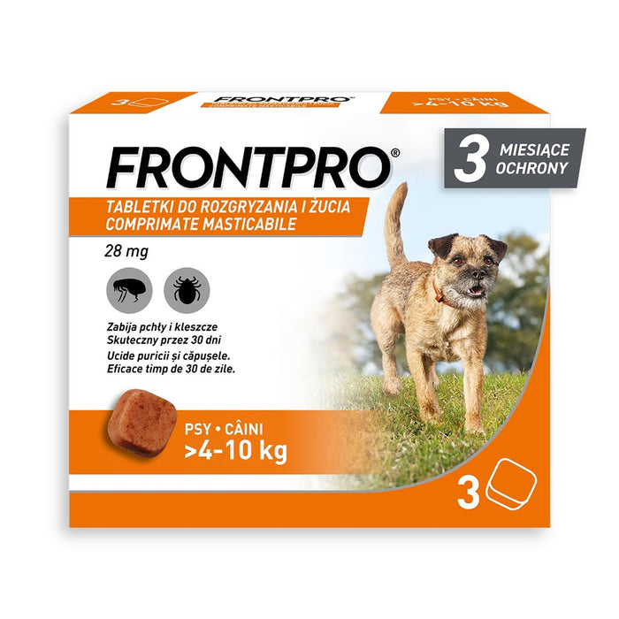 FRONTPRO Таблетки против бълхи и кърлежи за кучета (>4-10 кг) - 3x 28,3 мг