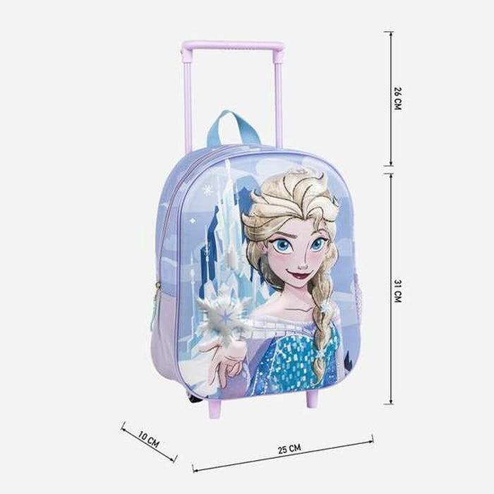 3D училищна чанта с колелца Frozen Син Люляк 25,0 x 31,0 x 10,0 cm