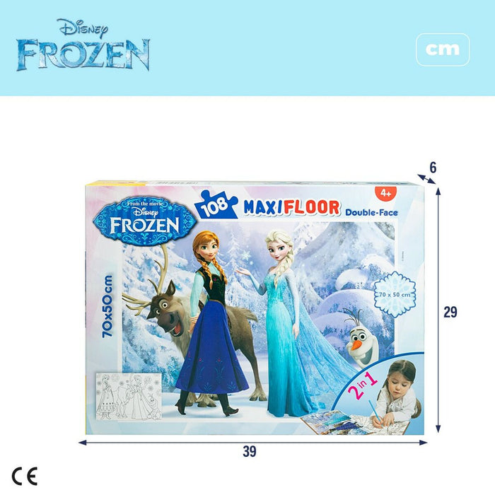 Детски Пъзел Frozen Двустранно 108 Части 70 x 1,5 x 50 cm (6 броя)